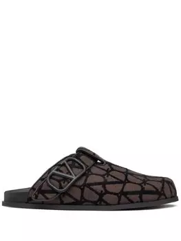 Valentino Garavani мюли с узором Toile Iconographe, коричневый