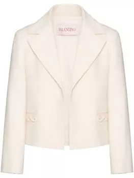 Valentino Garavani однобортное пальто из смесовой вирджинской шерсти, белый