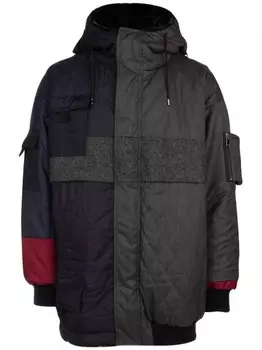 Valentino Garavani пальто-парка со вставками, синий