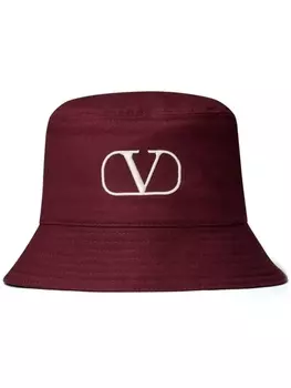 Valentino Garavani панама с вышитым логотипом, красный