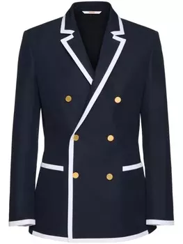 Valentino Garavani пиджак с контрастной отделкой, синий