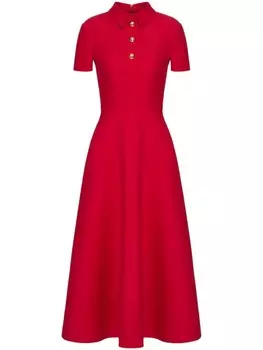 Valentino Garavani платье макси с короткими рукавами, красный