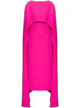 Valentino Garavani платье миди Cady Couture с кейпом, розовый