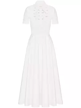 Valentino Garavani платье миди с цветочным принтом, белый