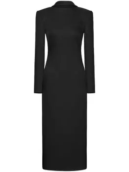 Valentino Garavani платье миди с V-образным вырезом на спине, черный