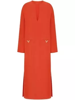 Valentino Garavani платье миди V Gold, оранжевый
