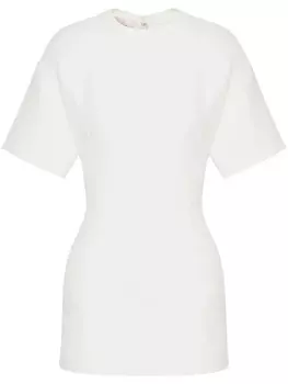 Valentino Garavani платье мини Crepe Couture с короткими рукавами, белый