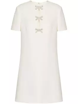 Valentino Garavani платье мини Crepe Couture с вышивкой, белый