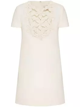 Valentino Garavani платье мини Crepe Couture с вышивкой, белый