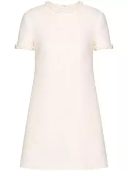 Valentino Garavani платье мини Crepe Couture с плетением с плетением, белый