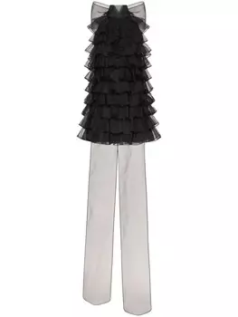 Valentino Garavani платье мини из органзы, черный