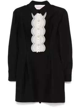 Valentino Garavani платье мини с оборками, черный