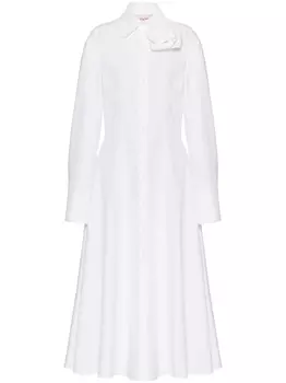 Valentino Garavani платье-рубашка Compact Popeline длины миди, белый