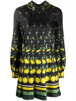 Valentino Garavani платье с цветочным принтом, черный