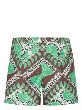 Valentino Garavani плавки-шорты с абстрактным принтом, коричневый