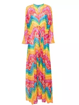 Valentino Garavani пляжное платье с логотипом, желтый