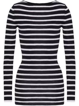 Valentino Garavani полосатый джемпер вязки интарсия, черный