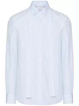 Valentino Garavani поплиновая рубашка с шарфом, синий