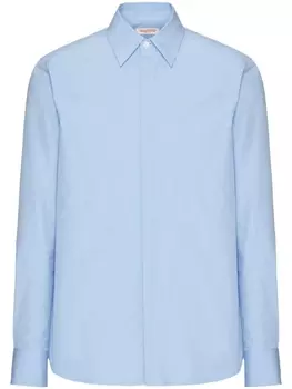 Valentino Garavani поплиновая рубашка, синий