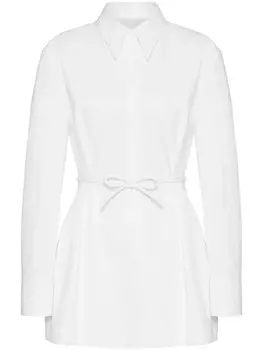 Valentino Garavani поплиновое платье-рубашка с поясом, белый