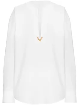 Valentino Garavani поплиновый топ V Gold, белый