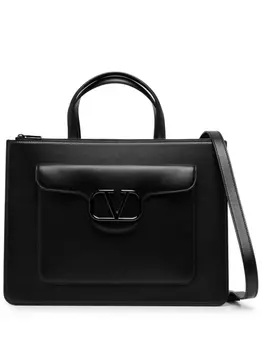 Valentino Garavani портфель с логотипом VLogo Signature, черный