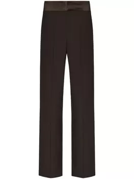 Valentino Garavani прямые брюки с контрастным поясом, коричневый