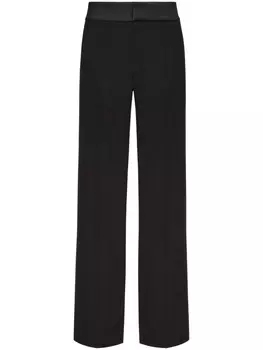 Valentino Garavani прямые брюки с контрастным поясом, черный