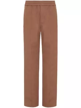 Valentino Garavani прямые брюки с V-образным декором, коричневый