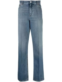 Valentino Garavani прямые джинсы с нашивкой-логотипом, синий