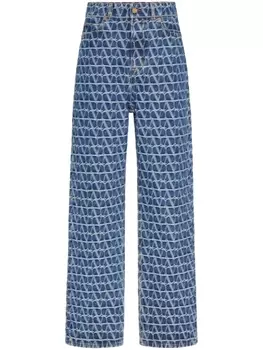 Valentino Garavani прямые джинсы Toile Iconographe, синий