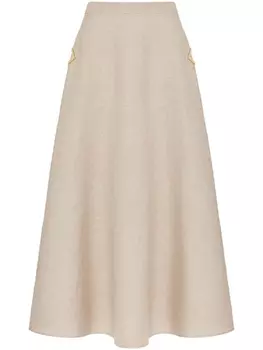 Valentino Garavani расклешенная юбка миди, нейтральный цвет