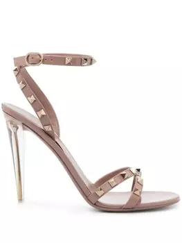 Valentino Garavani Rockstud 115mm sandals, розовый