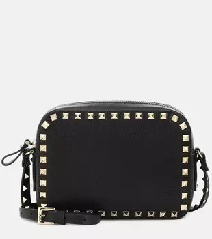 Valentino Garavani Rockstud Маленькая кожаная сумка через плечо Valentino Garavani, черный