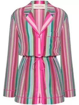 Valentino Garavani ромпер в полоску, розовый