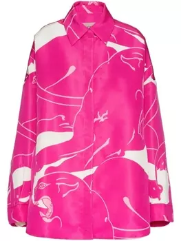 Valentino Garavani рубашка Faille Panther, розовый