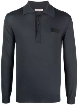 Valentino Garavani рубашка поло из вирджинской шерсти, серый