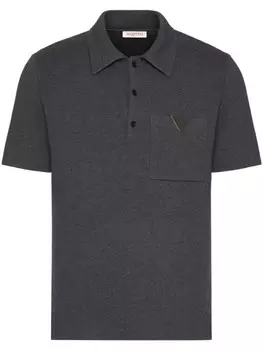 Valentino Garavani рубашка поло с логотипом, серый