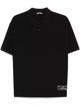 Valentino Garavani рубашка поло с нашивкой-логотипом, черный