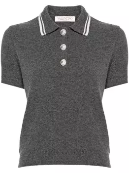 Valentino Garavani рубашка поло с полосками, серый