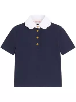 Valentino Garavani рубашка поло с вышивкой, синий
