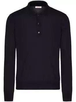 Valentino Garavani рубашка поло с вышивкой VLogo Signature, черный