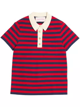 Valentino Garavani рубашка поло в полоску, красный
