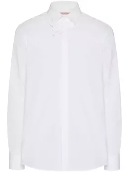 Valentino Garavani рубашка с цветочной аппликацией, белый