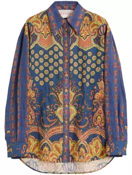 Valentino Garavani рубашка с графичным принтом, синий