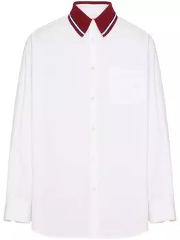 Valentino Garavani рубашка с контрастным воротником, белый