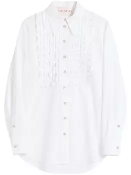 Valentino Garavani рубашка с оборками, белый