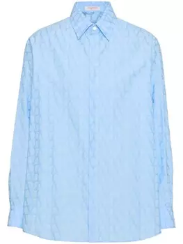Valentino Garavani рубашка с узором Toile Iconographe, синий
