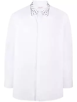 Valentino Garavani рубашка строгого кроя с декором Rockstud, белый