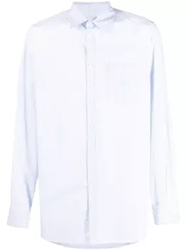 Valentino Garavani рубашка в тонкую полоску с вышитым логотипом, белый